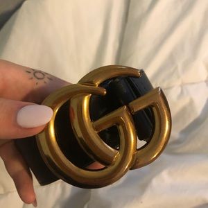 Authentic Gucci Double G Black Belt
